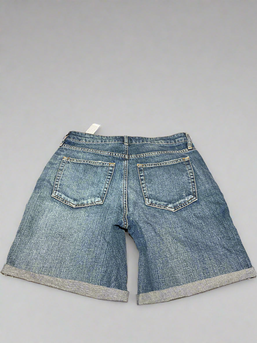 Free People Indigo Blue Cuffed Shorts