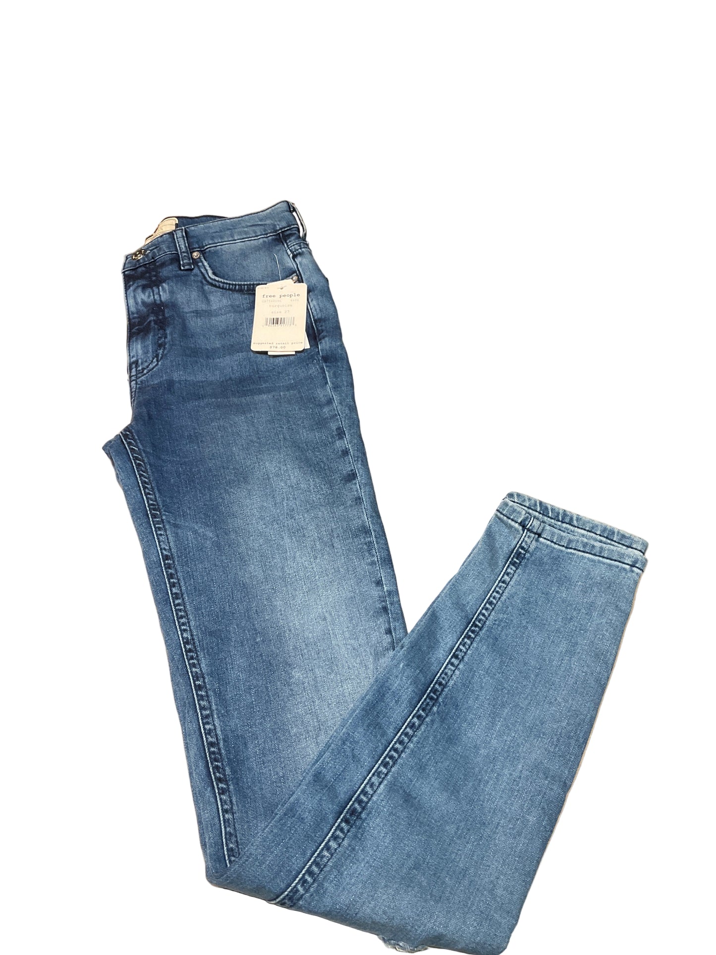 Free People High Rise Busted Knee Skinny Jean