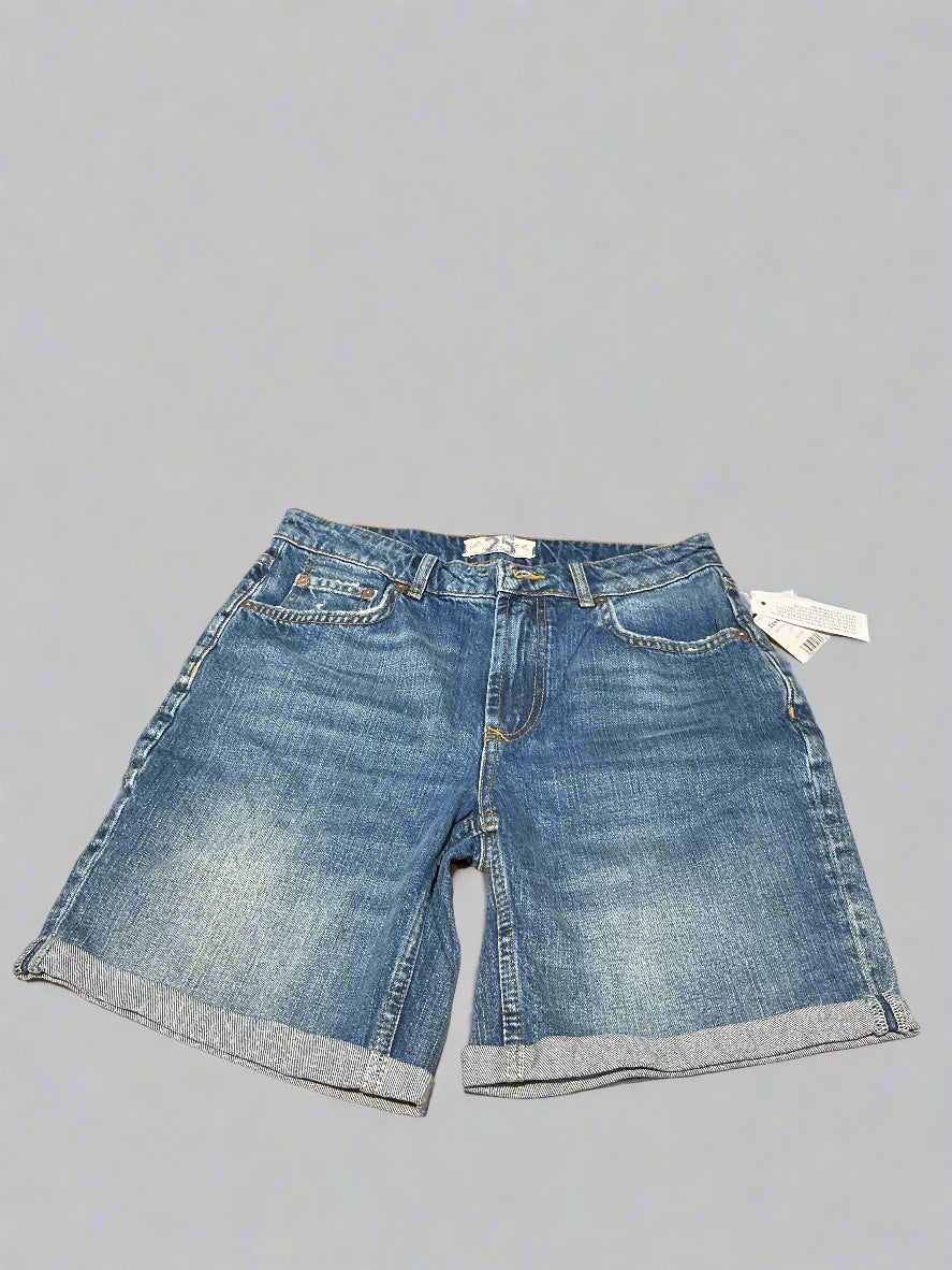Free People Indigo Blue Cuffed Shorts