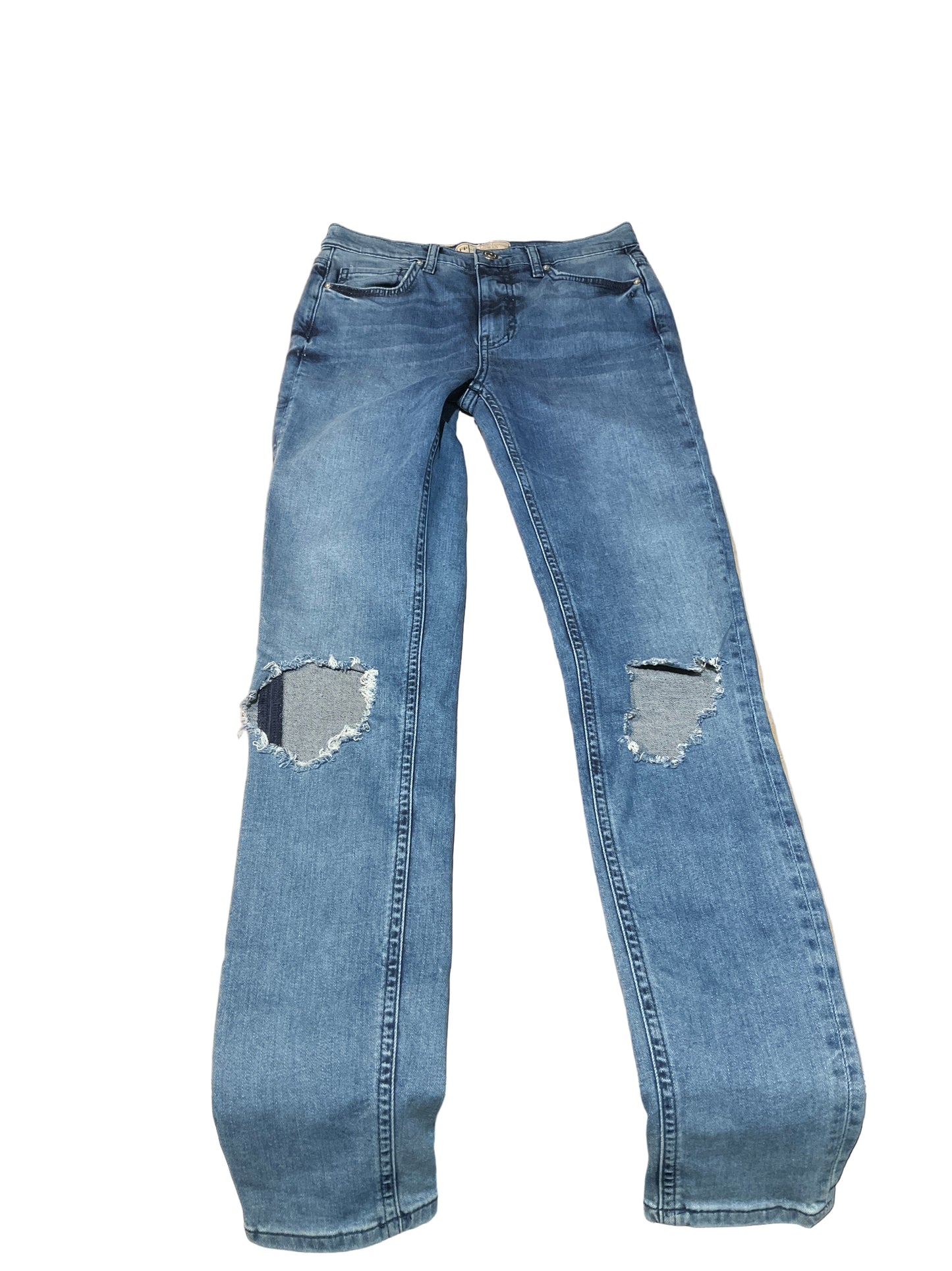 Free People High Rise Busted Knee Skinny Jean