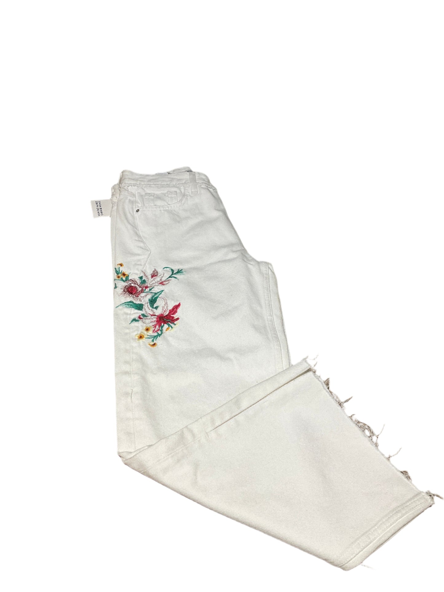 Zara Basic 1975 Floral White Denim