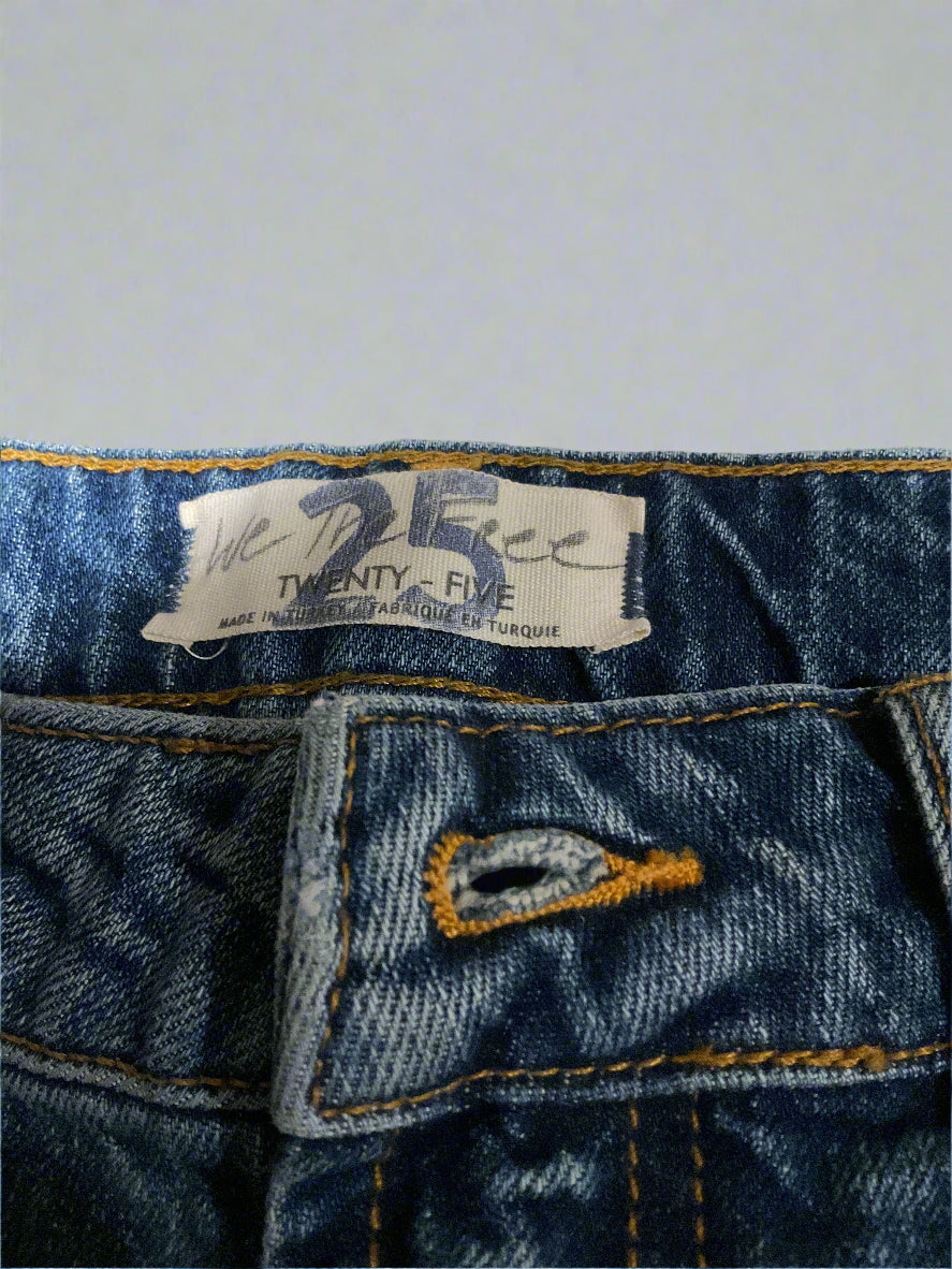 Free People Indigo Blue Cuffed Shorts