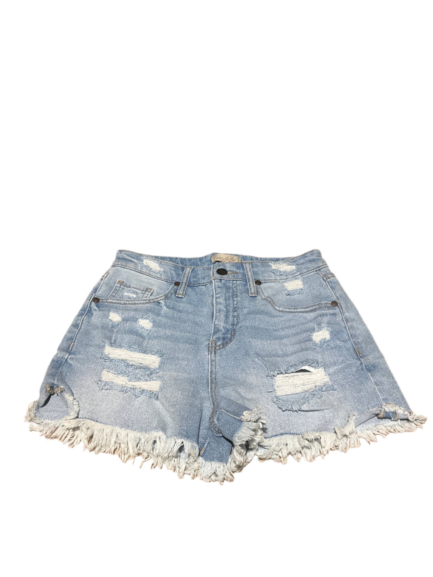 Wonderly Distressed Frayed Denim Shorts