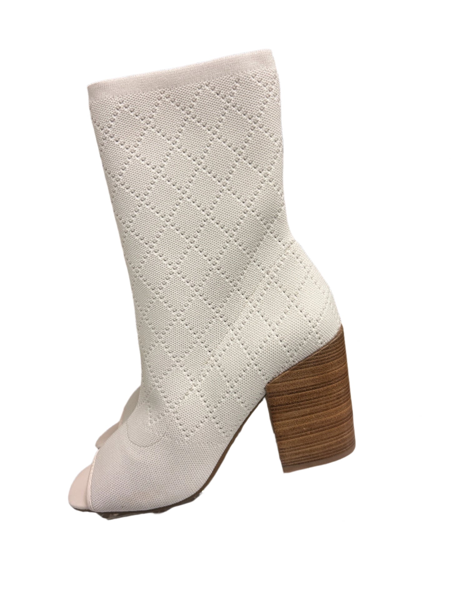 Kelsi Dagger Brooklyn Vanilla Knit Peep Toe Boot