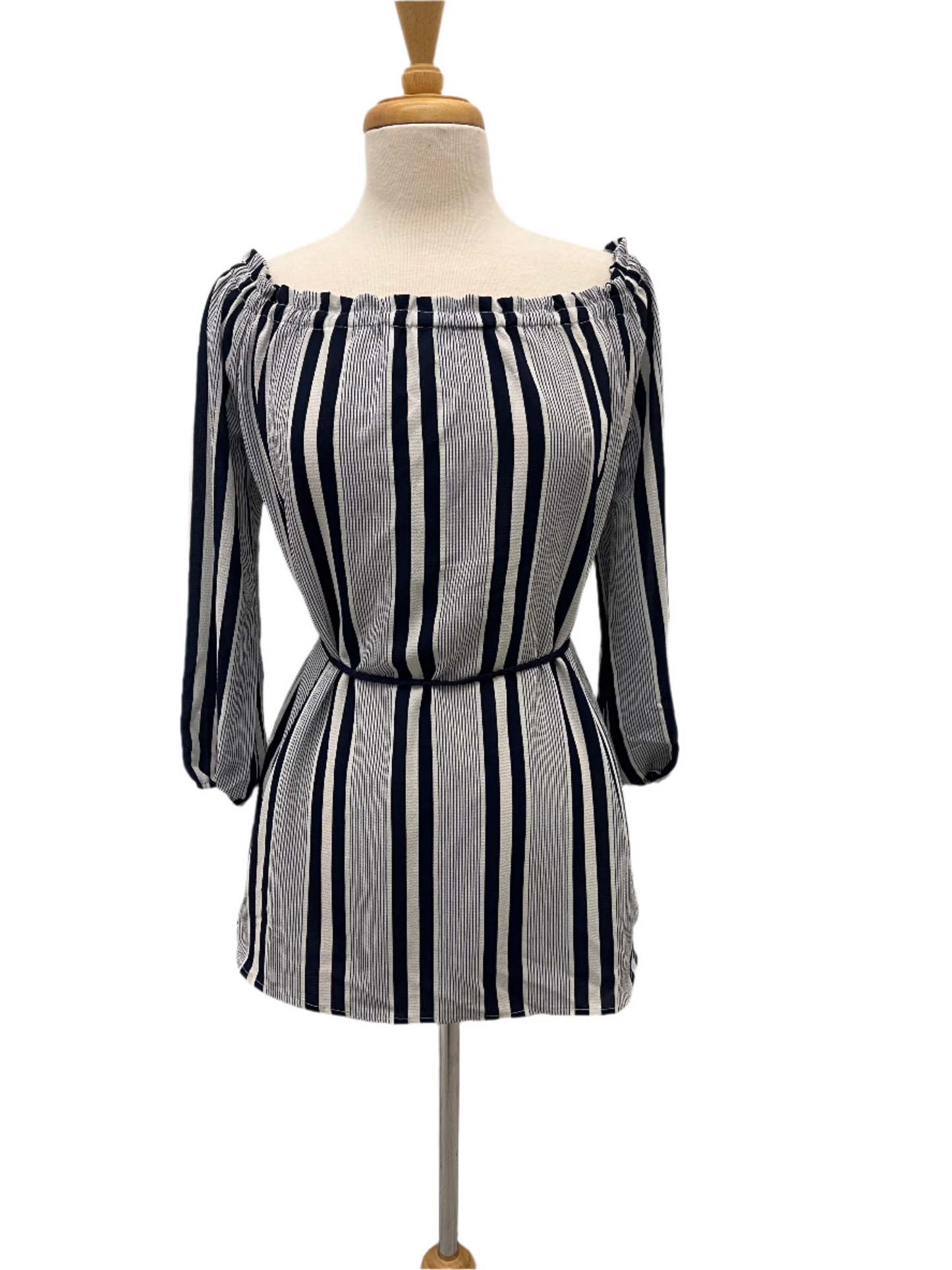 Haute Monde Off-Shoulder Tie Waist Top