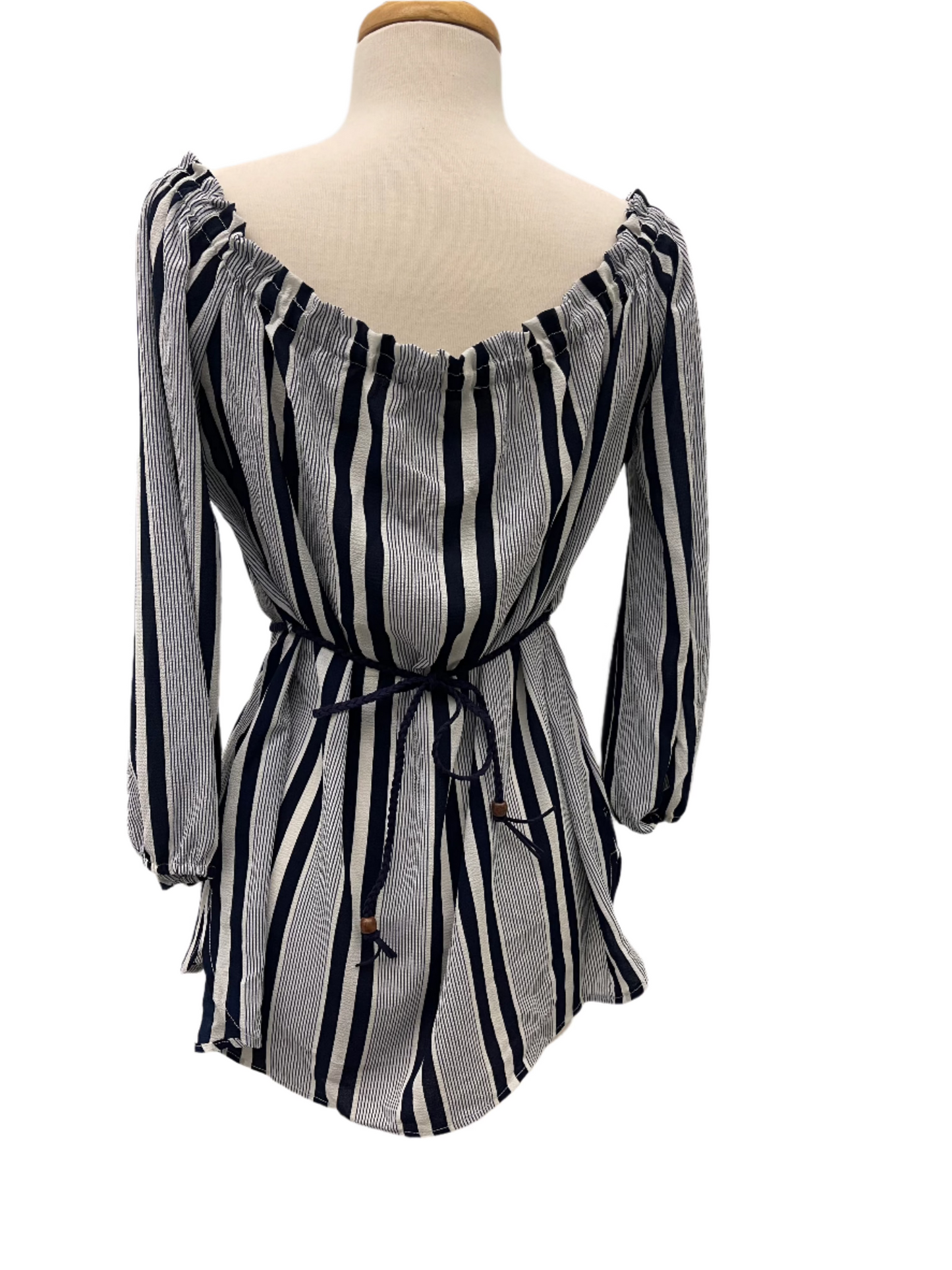Haute Monde Off-Shoulder Tie Waist Top
