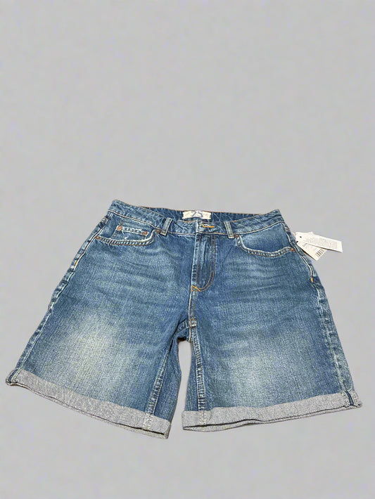 Free People Indigo Blue Cuffed Shorts