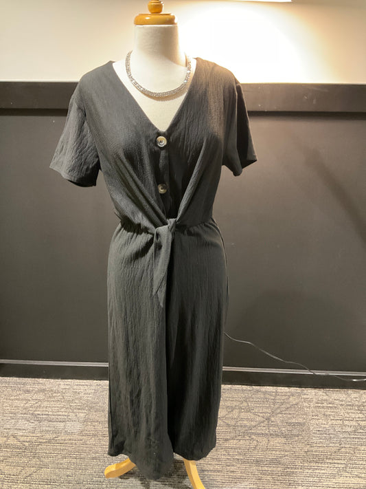 Black Tie Waist Jumpsuit