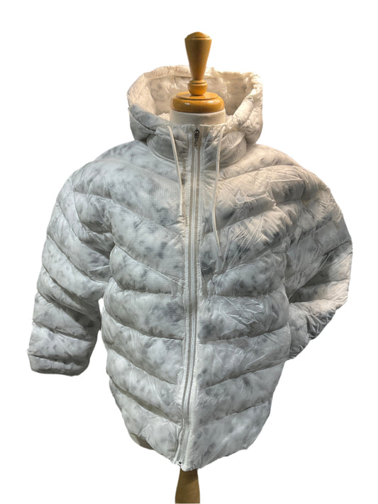 Nike White/Gray Sportswear Full Zip Winter Jacket