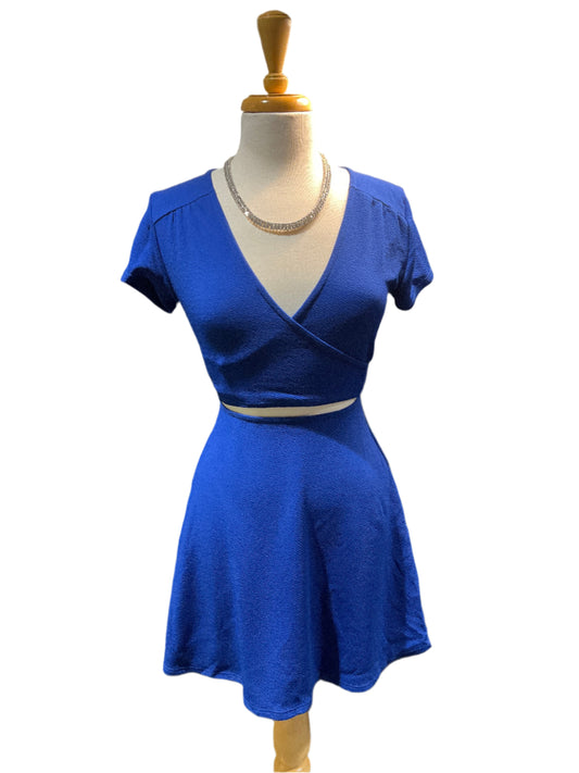 Blue Rolla Coster Wrap Dress
