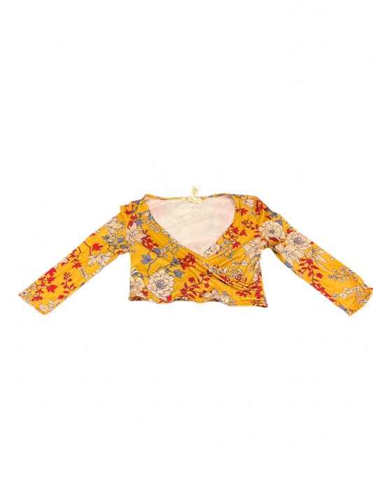 Golden State Long Sleeve Wrap Crop Top