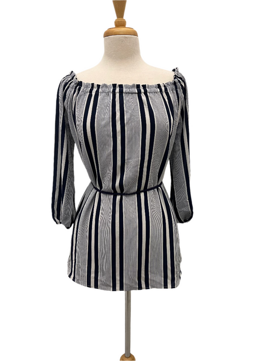 Haute Monde Off-Shoulder Tie Waist Top