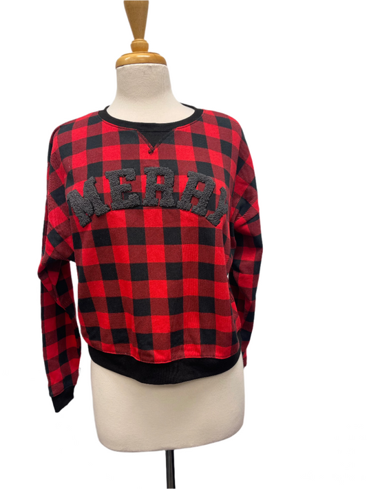 MERRY PLAID TOP